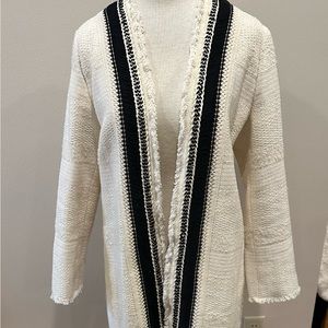 NWT Chico's Textured Novelty Topper Long Sleeve Jacket Ivory Cream Sz 1